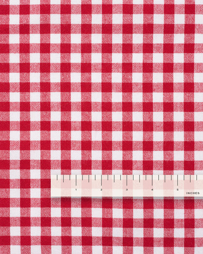 Cherry Red Medium Gingham Cotton