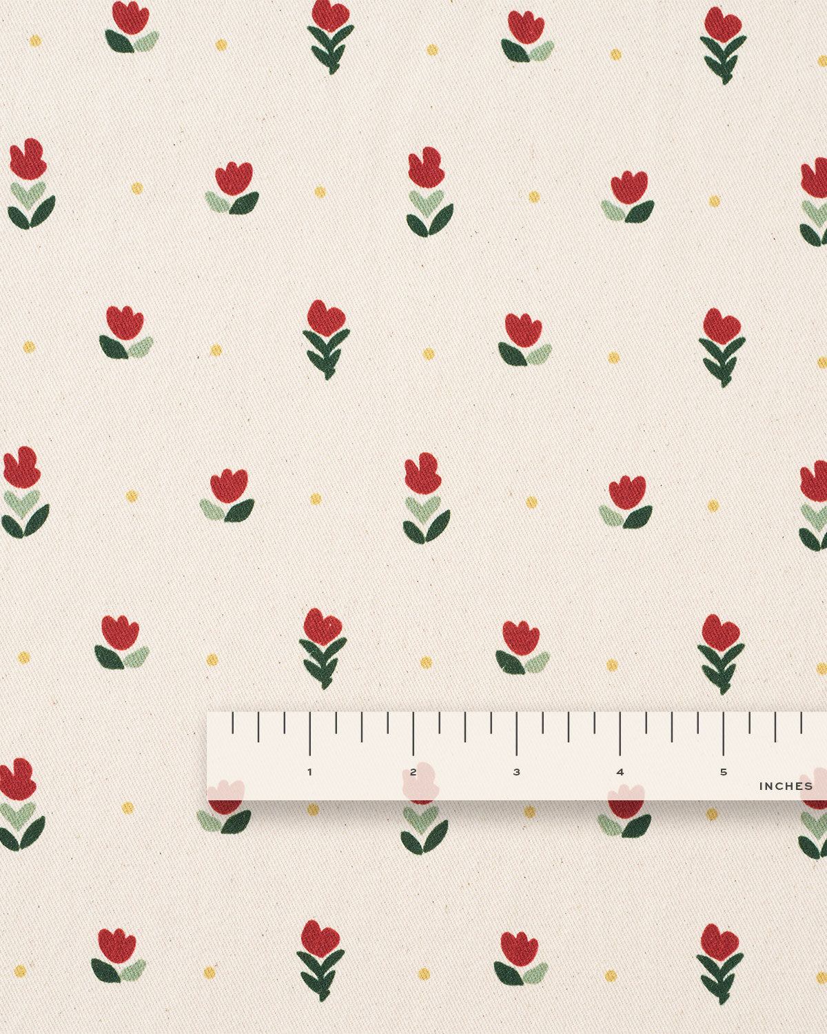 Tulip and Dot Printed Cotton Twill