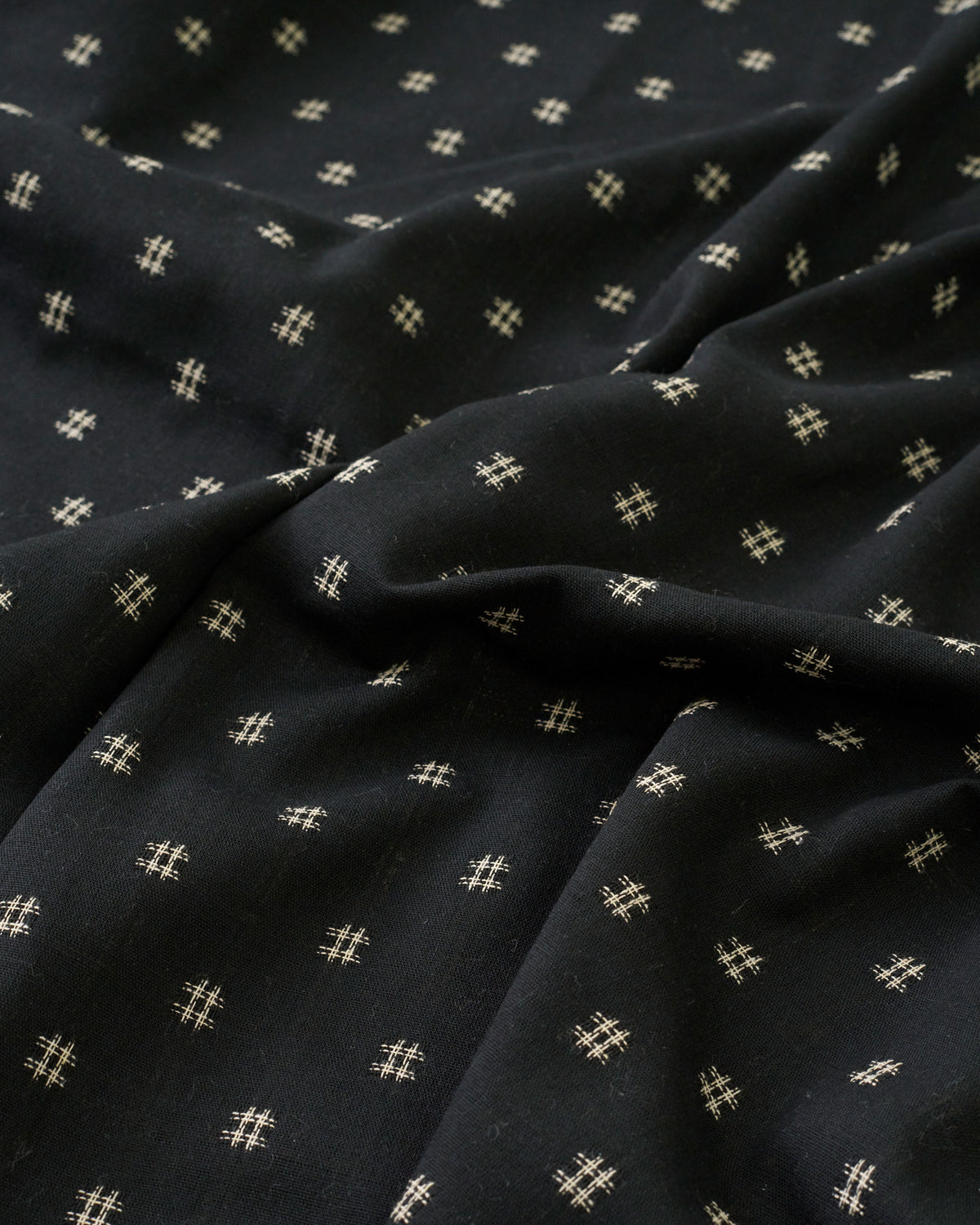 Tuxedo Hashtag Check Woven Linen Cotton