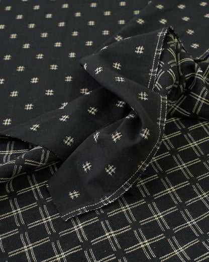 Tuxedo Hashtag Check Woven Linen Cotton