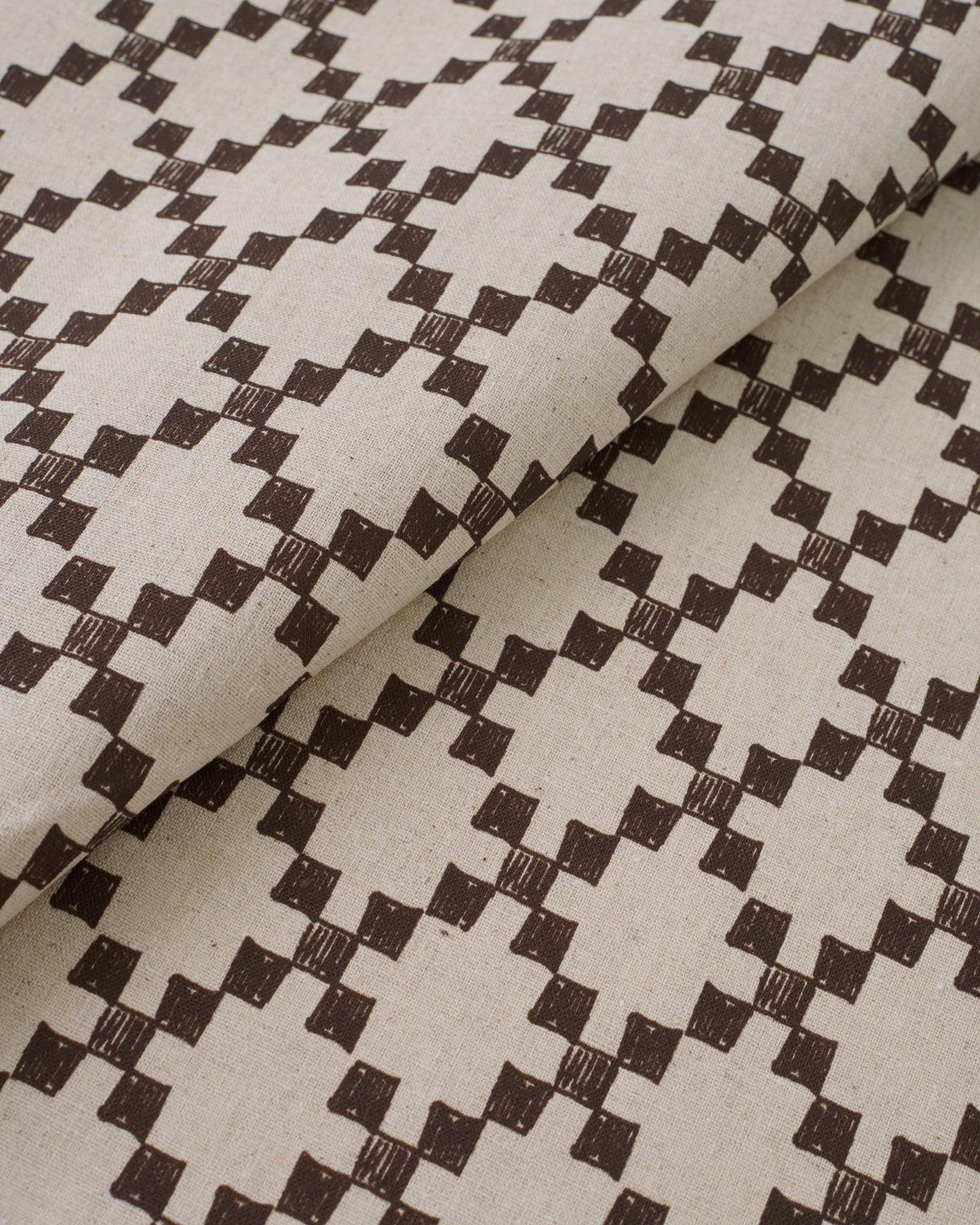 Large Walnut Box Trellis Custom Printed Linen Cotton Blend