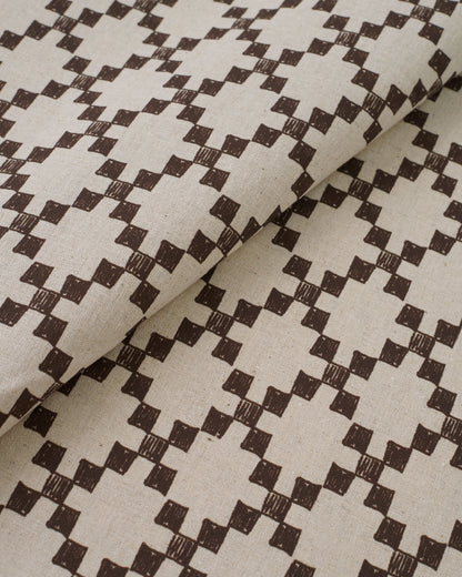Large Walnut Box Trellis Custom Printed Linen Cotton Blend