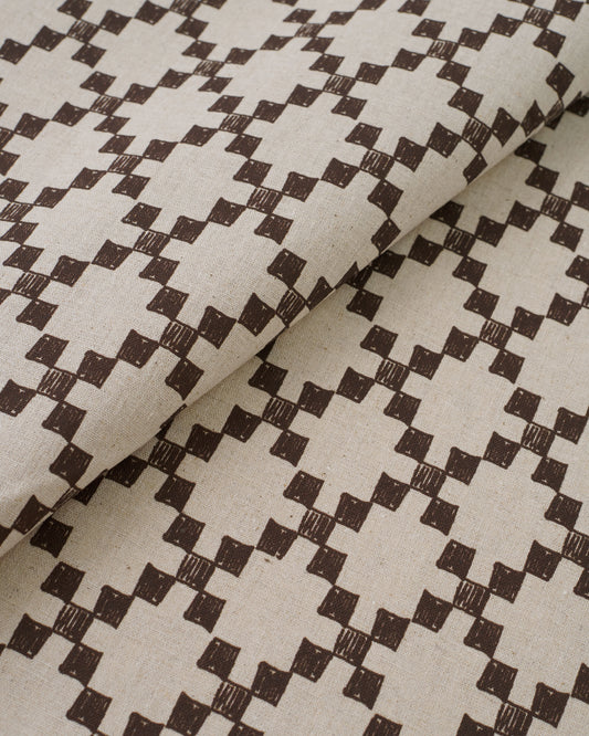 Large Walnut Box Trellis Custom Printed Linen Cotton Blend