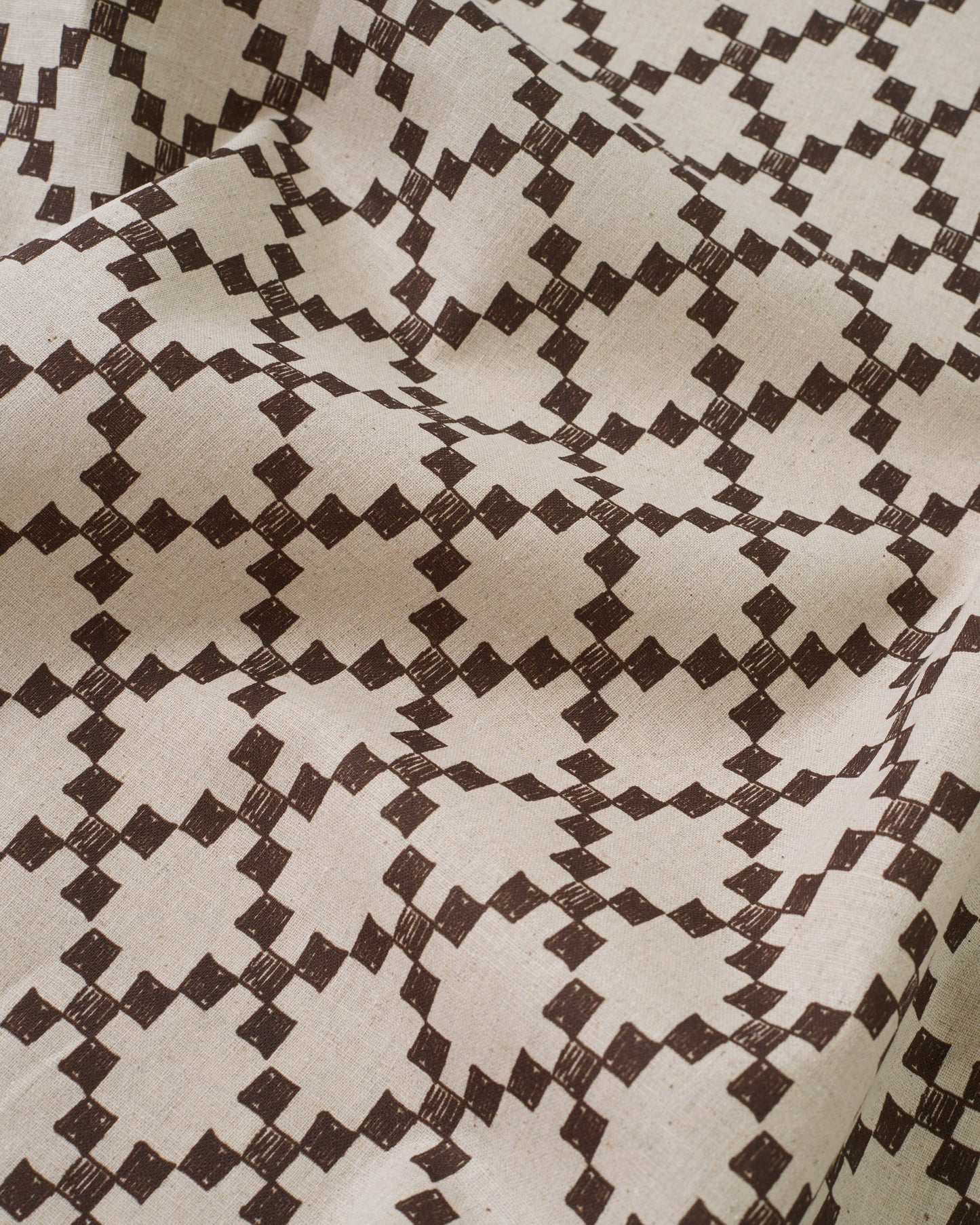 Large Walnut Box Trellis Custom Printed Linen Cotton Blend