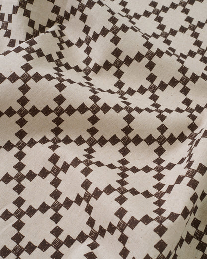 Large Walnut Box Trellis Custom Printed Linen Cotton Blend
