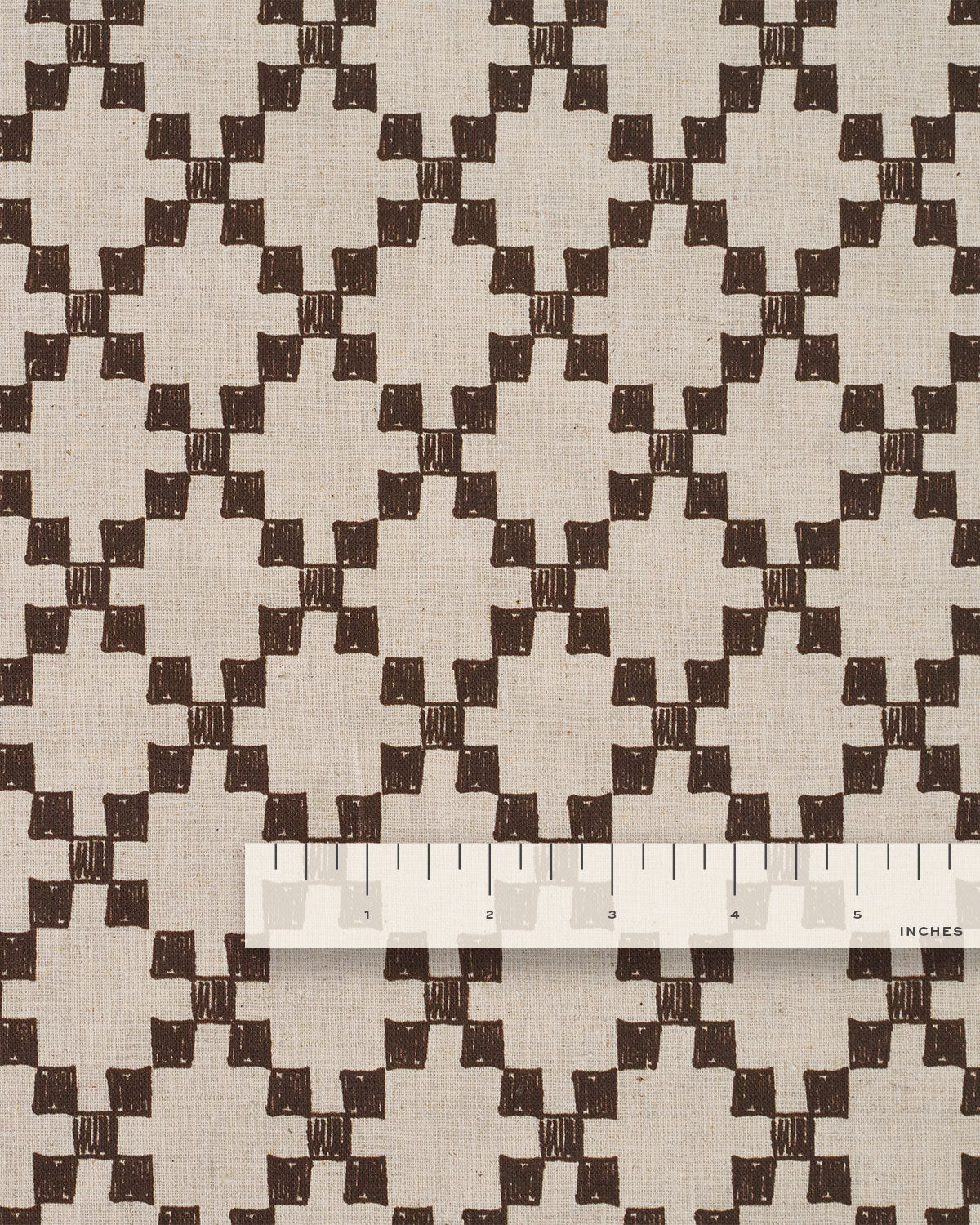 Large Walnut Box Trellis Custom Printed Linen Cotton Blend