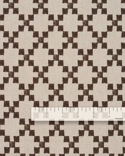 Large Walnut Box Trellis Custom Printed Linen Cotton Blend