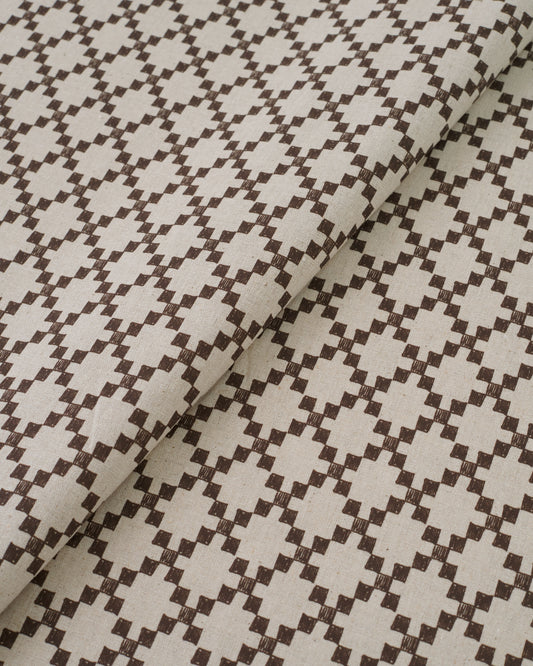 Small Walnut Box Trellis Custom Printed Linen Cotton Blend