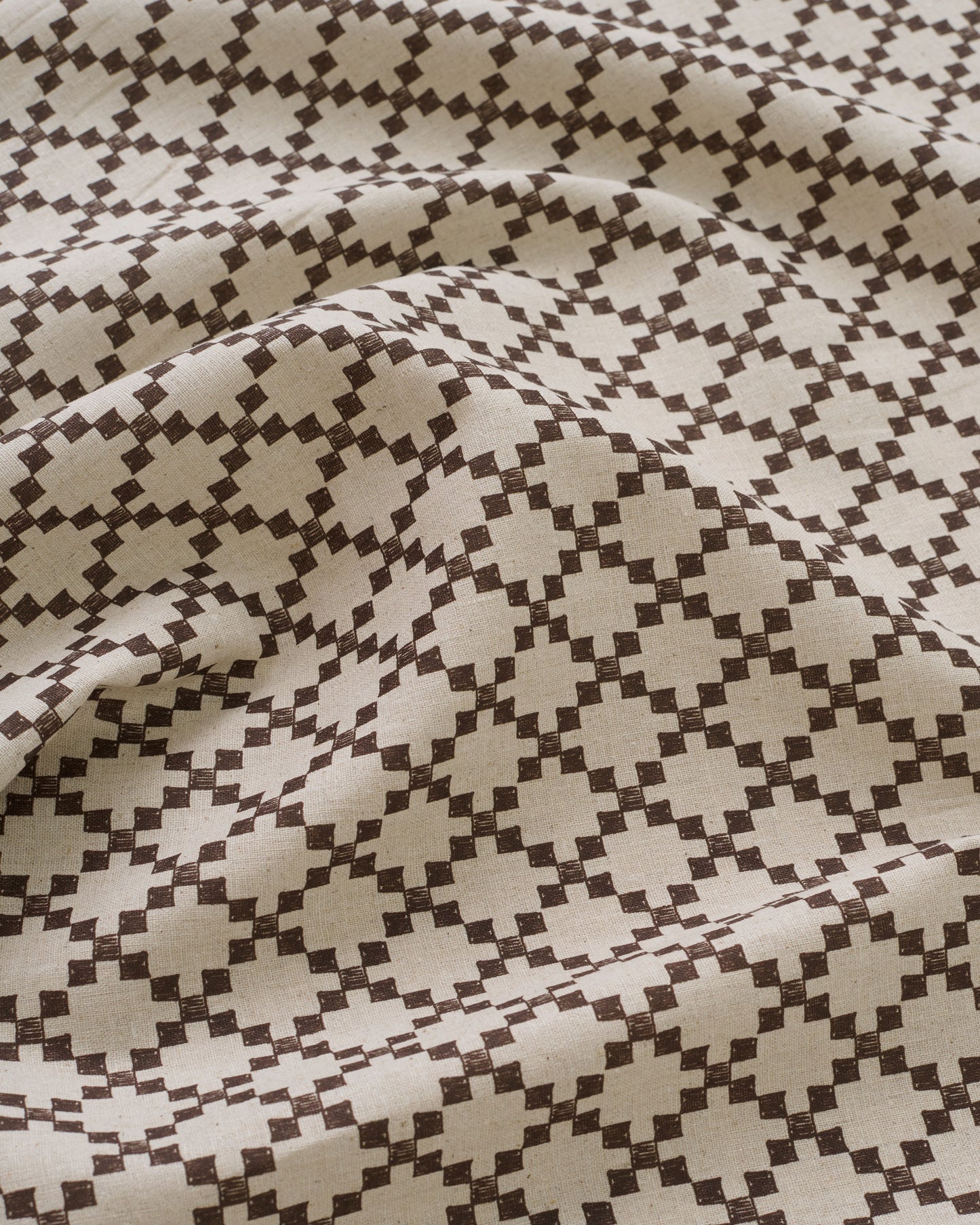 Small Walnut Box Trellis Custom Printed Linen Cotton Blend
