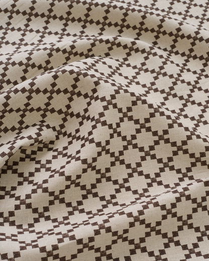 Small Walnut Box Trellis Custom Printed Linen Cotton Blend