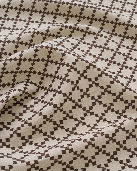 Small Walnut Box Trellis Custom Printed Linen Cotton Blend