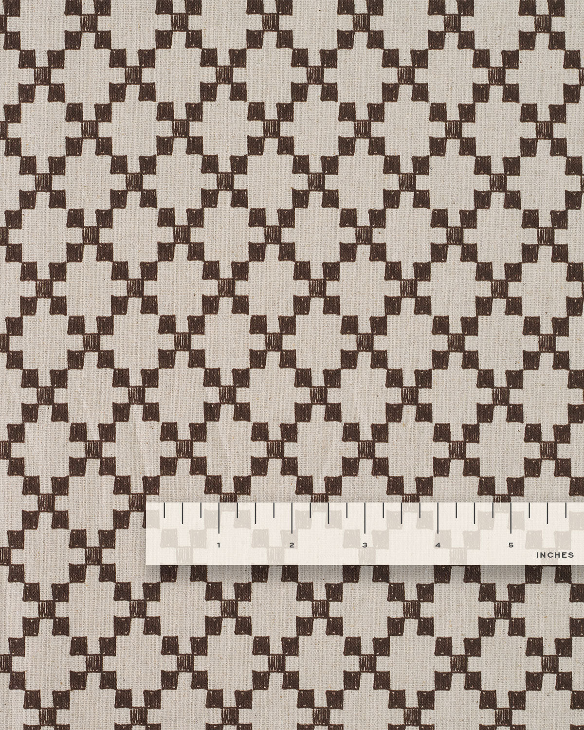 Small Walnut Box Trellis Custom Printed Linen Cotton Blend