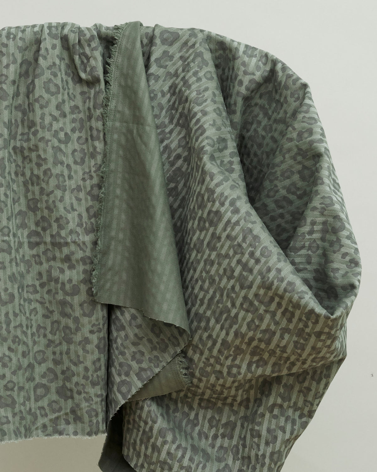Wasabi Leopard Print Tonal Stripe Twill