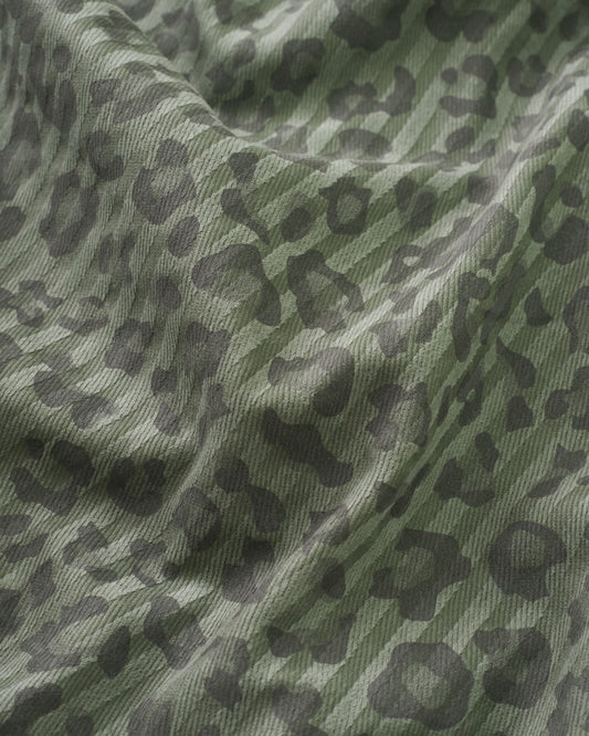Wasabi Leopard Print Tonal Stripe Twill