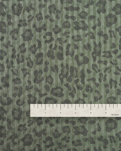 Wasabi Leopard Print Tonal Stripe Twill