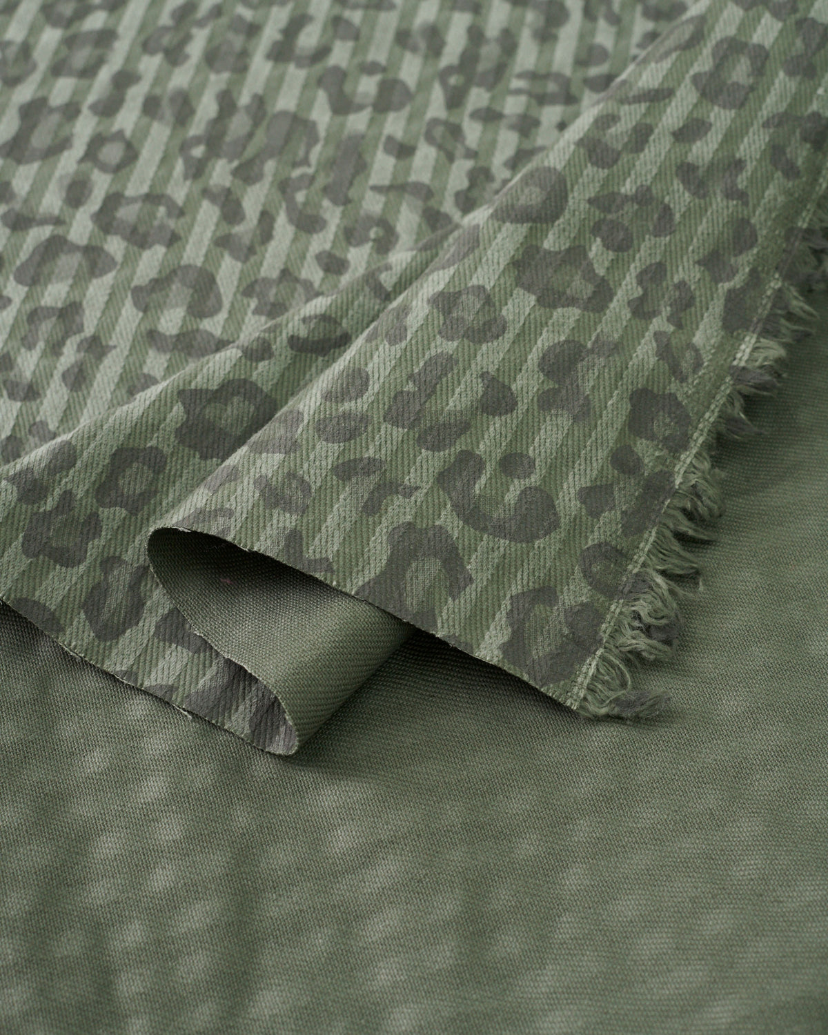 Wasabi Leopard Print Tonal Stripe Twill