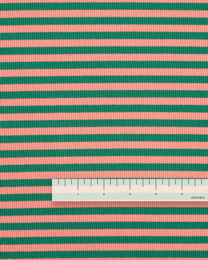 Watermelon Wide Stripe Rib Knit