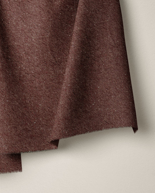 Weathered Brick Cotton Neps Fleck Denim