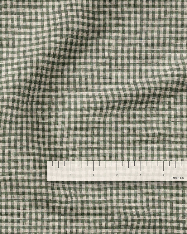 Micro Gingham Linen Fabric – Lightweight 100% Linen Check – Matchy ...