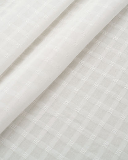 White Grid Check Dobby Cotton