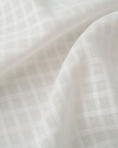 White Grid Check Dobby Cotton