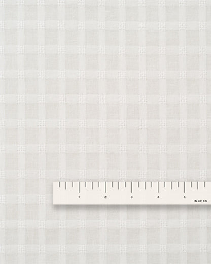 White Grid Check Dobby Cotton
