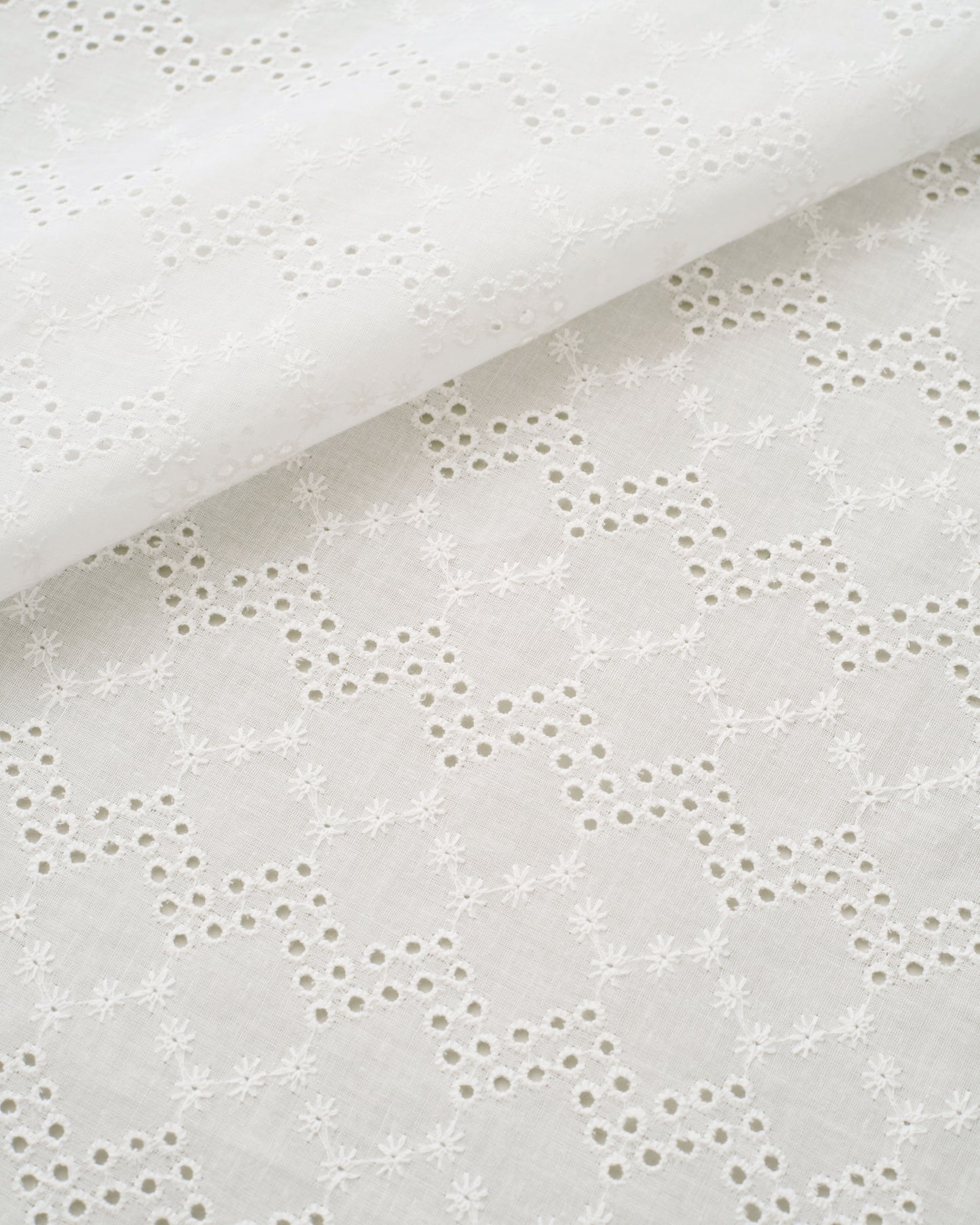 White Honeycomb Cotton Eyelet