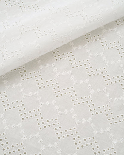 White Honeycomb Cotton Eyelet