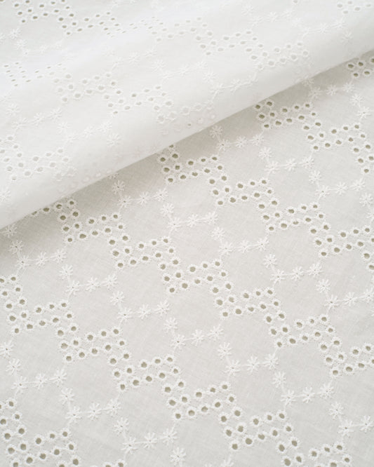 White Honeycomb Cotton Eyelet