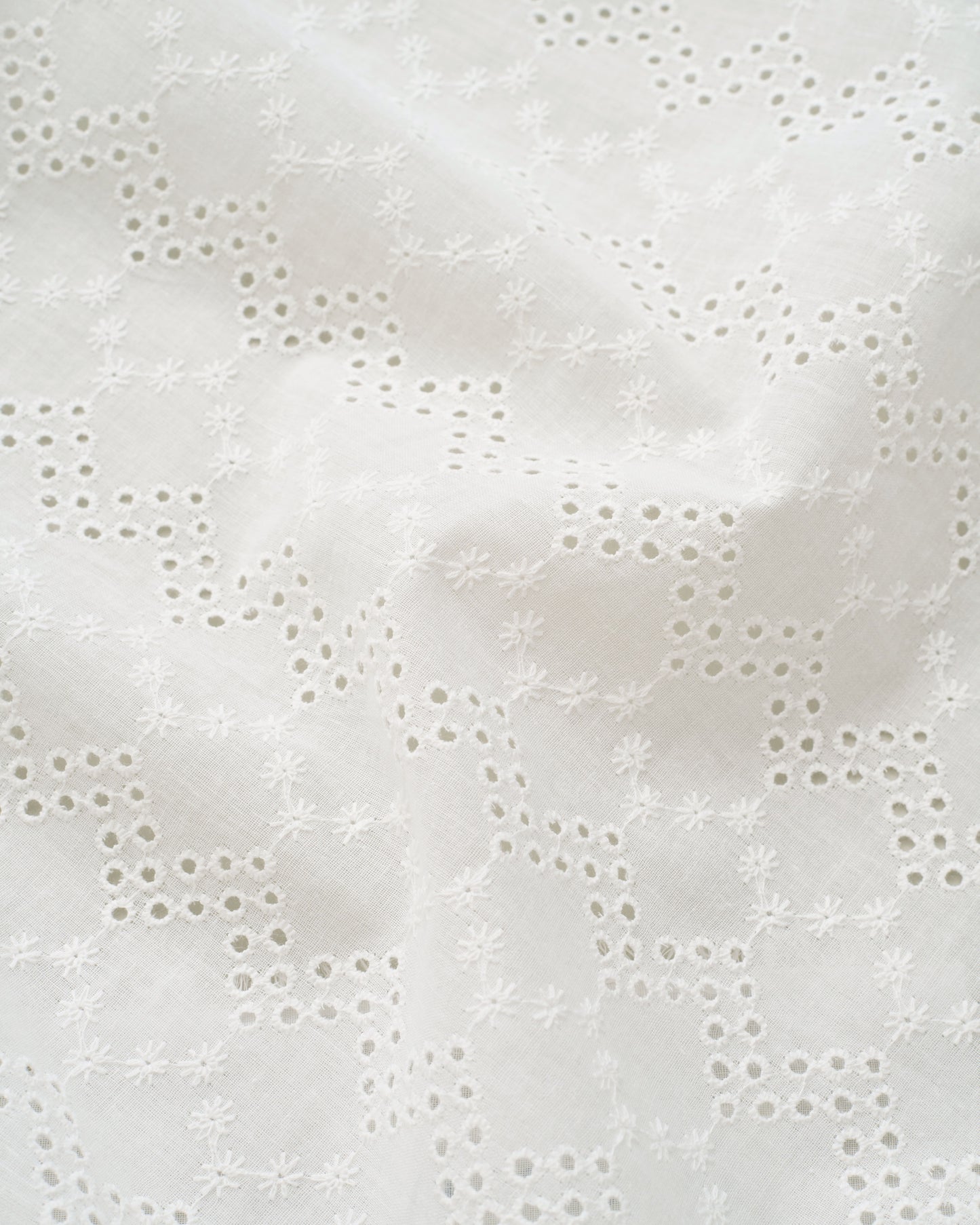 White Honeycomb Cotton Eyelet