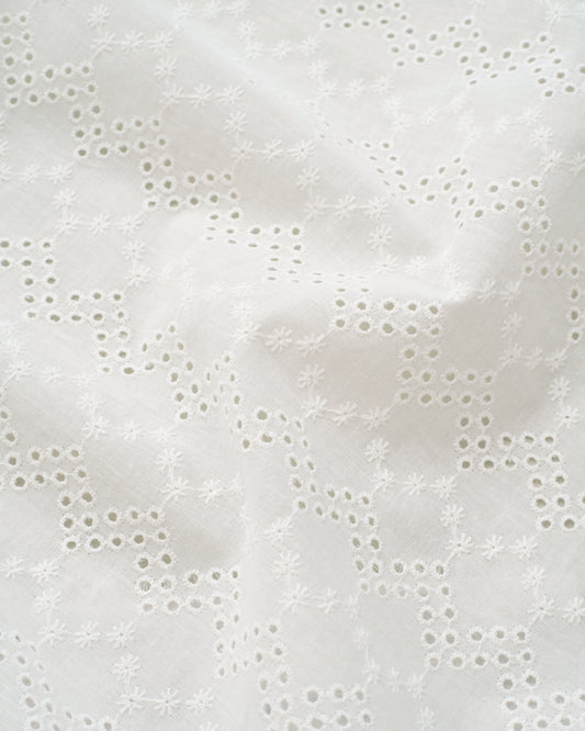 White Honeycomb Cotton Eyelet