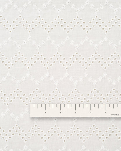 White Honeycomb Cotton Eyelet