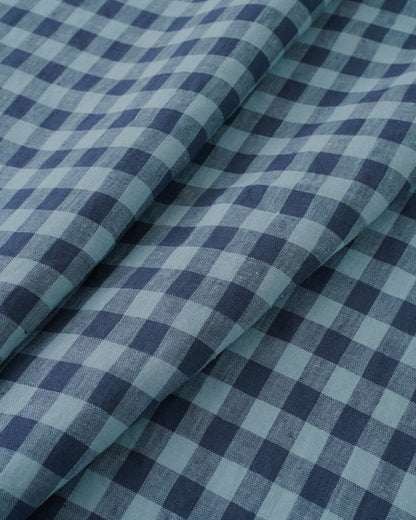 Wild Blueberry Medium Gingham Washed Linen
