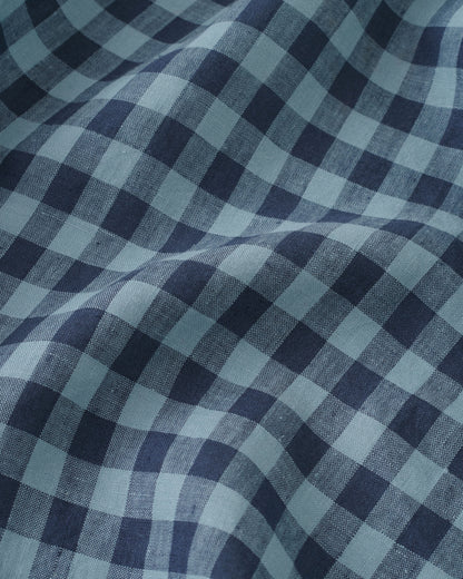 Wild Blueberry Medium Gingham Washed Linen