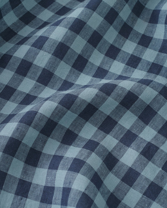 Wild Blueberry Medium Gingham Washed Linen