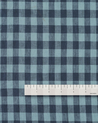 Wild Blueberry Medium Gingham Washed Linen