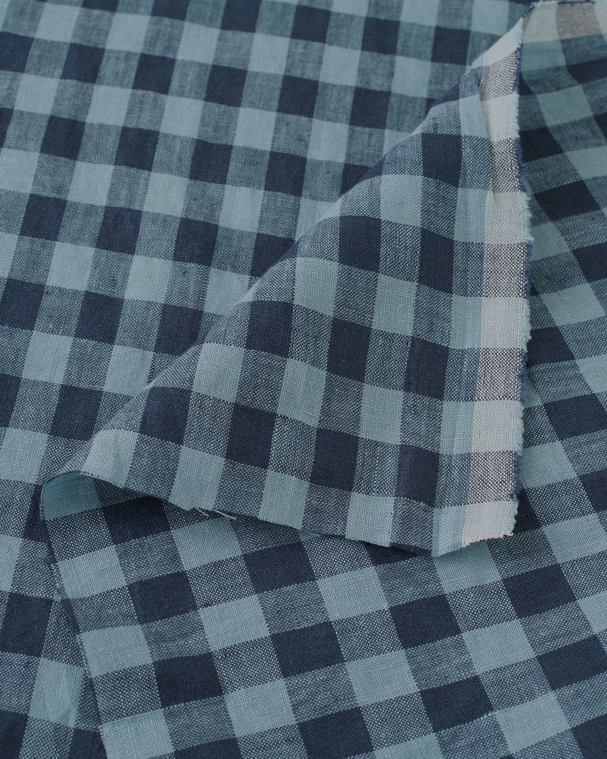 Wild Blueberry Medium Gingham Washed Linen