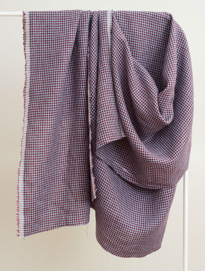 Winterberry Micro Gingham Washed Linen