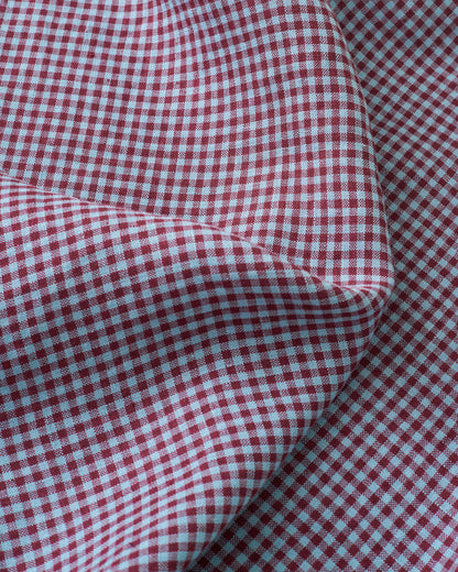 Winterberry Micro Gingham Washed Linen