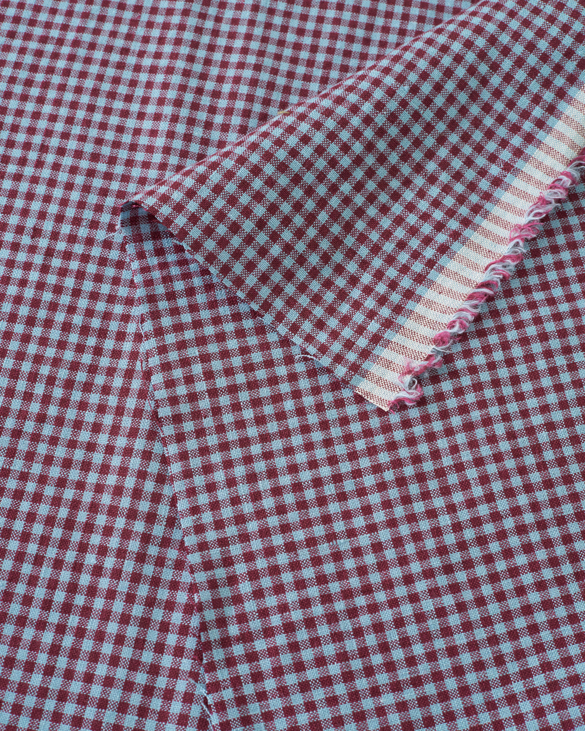 Winterberry Micro Gingham Washed Linen