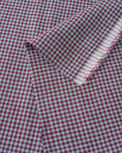 Winterberry Micro Gingham Washed Linen