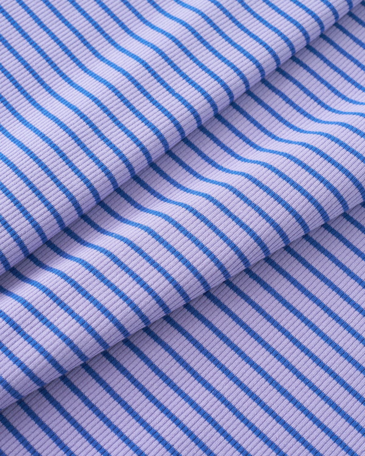 Wisteria and Cobalt Thin Stripe Rib Knit