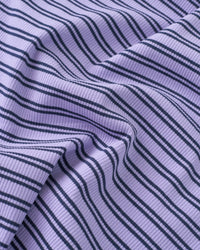 Wisteria and Navy Double Stripe Rib Knit
