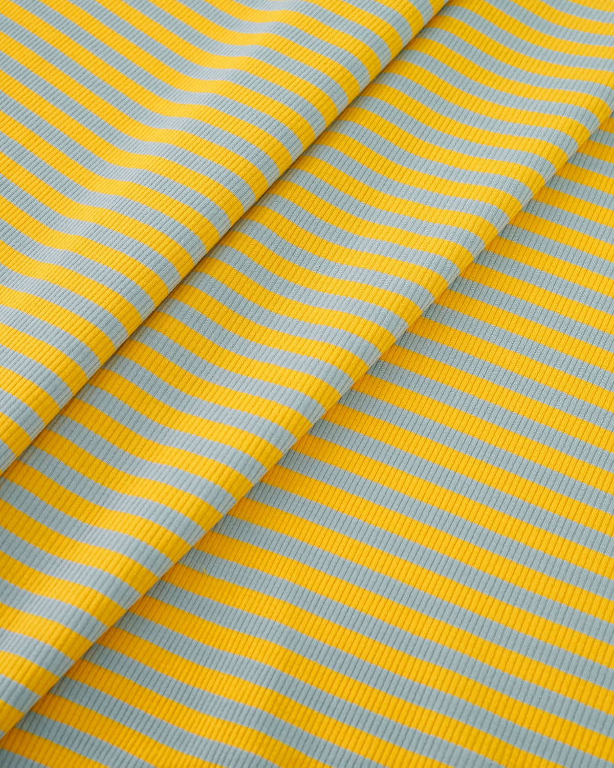Yellow and Blue Wide Stripe Rib Knit