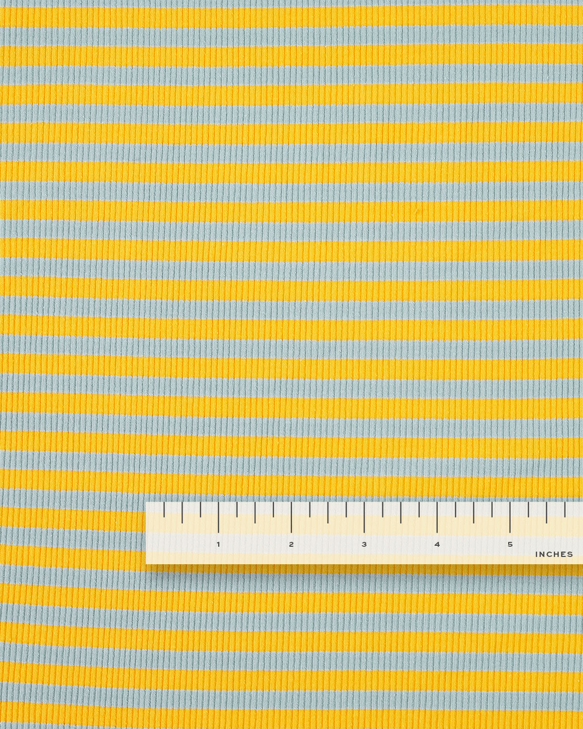 Yellow and Blue Wide Stripe Rib Knit
