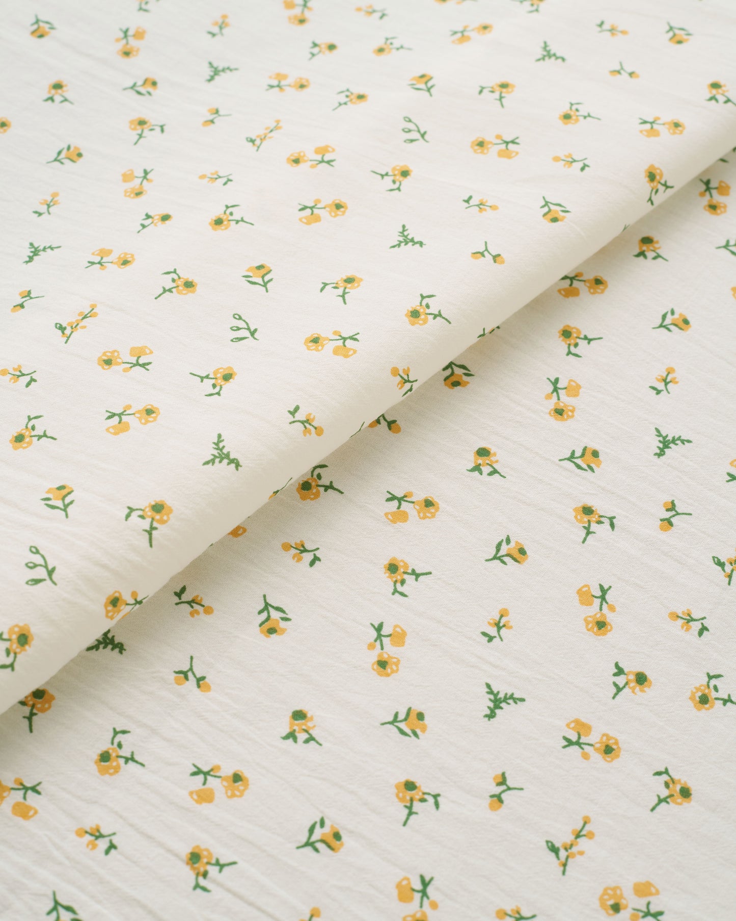 Sun Yellow Ditsy Floral Petite Blossom Cotton