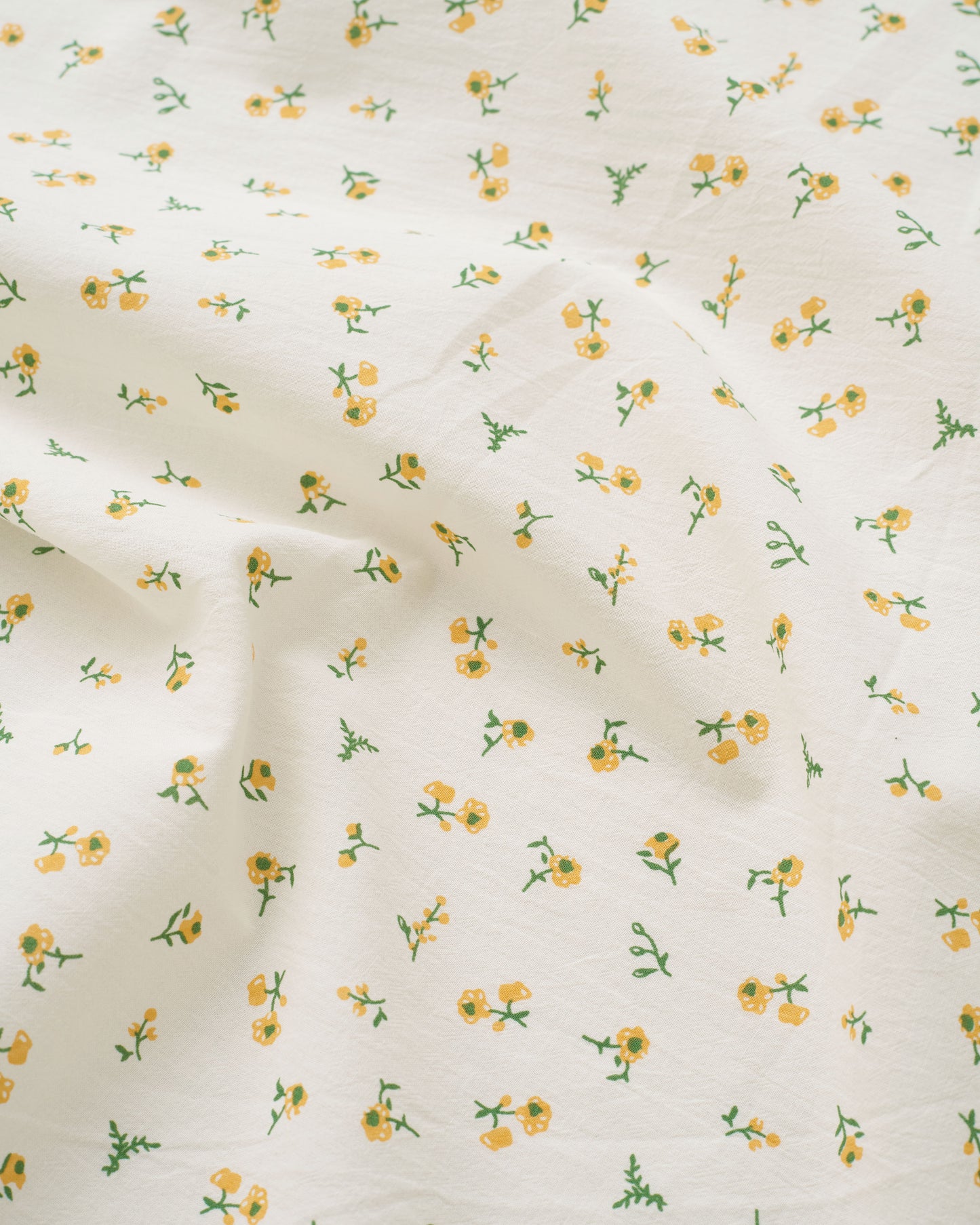 Sun Yellow Ditsy Floral Petite Blossom Cotton