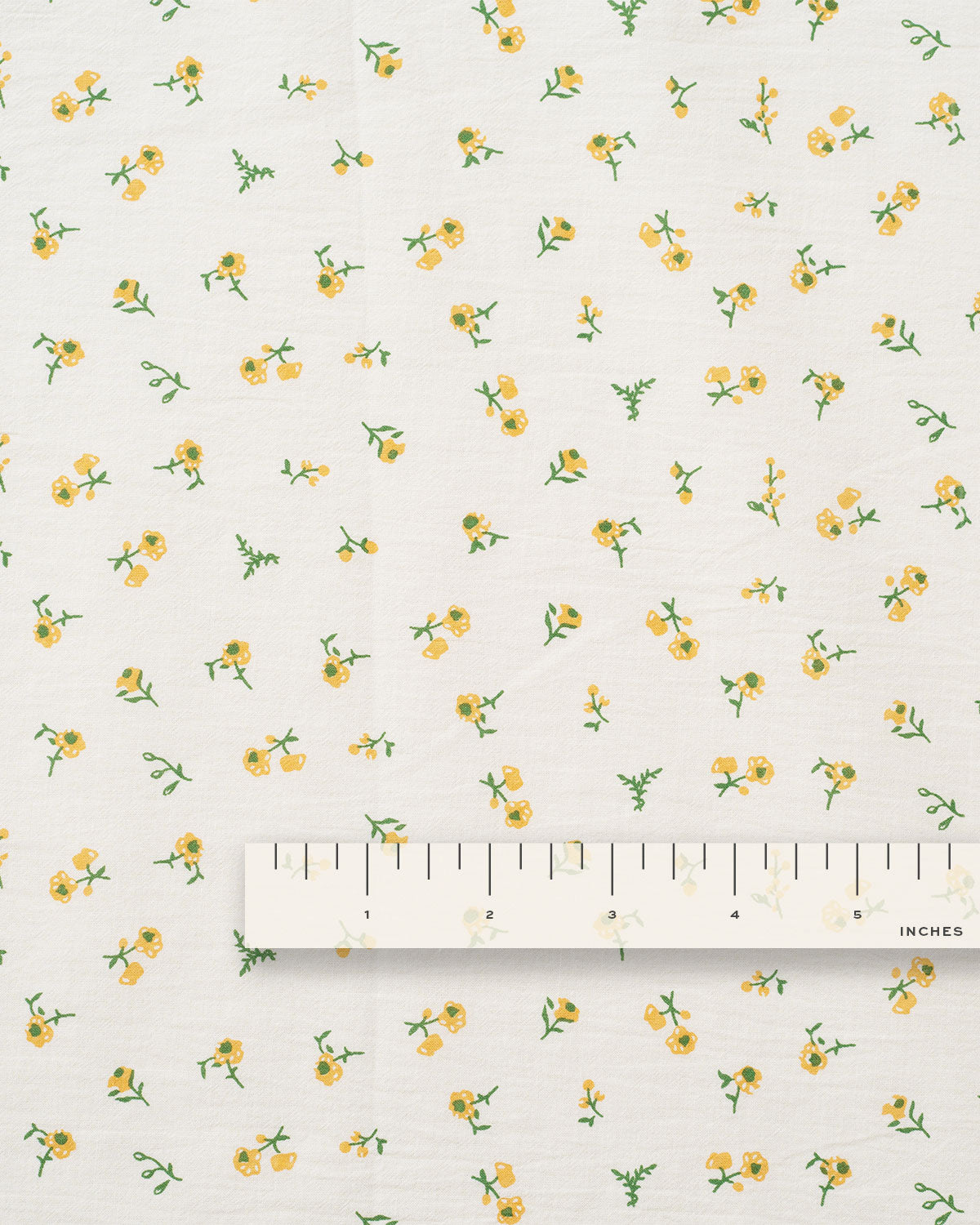 Sun Yellow Ditsy Floral Petite Blossom Cotton
