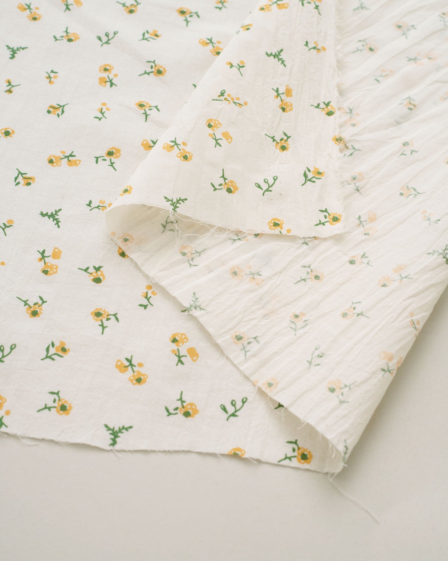 Sun Yellow Ditsy Floral Petite Blossom Cotton
