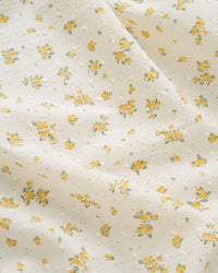 Yellow Swiss Dot Blooms Cotton